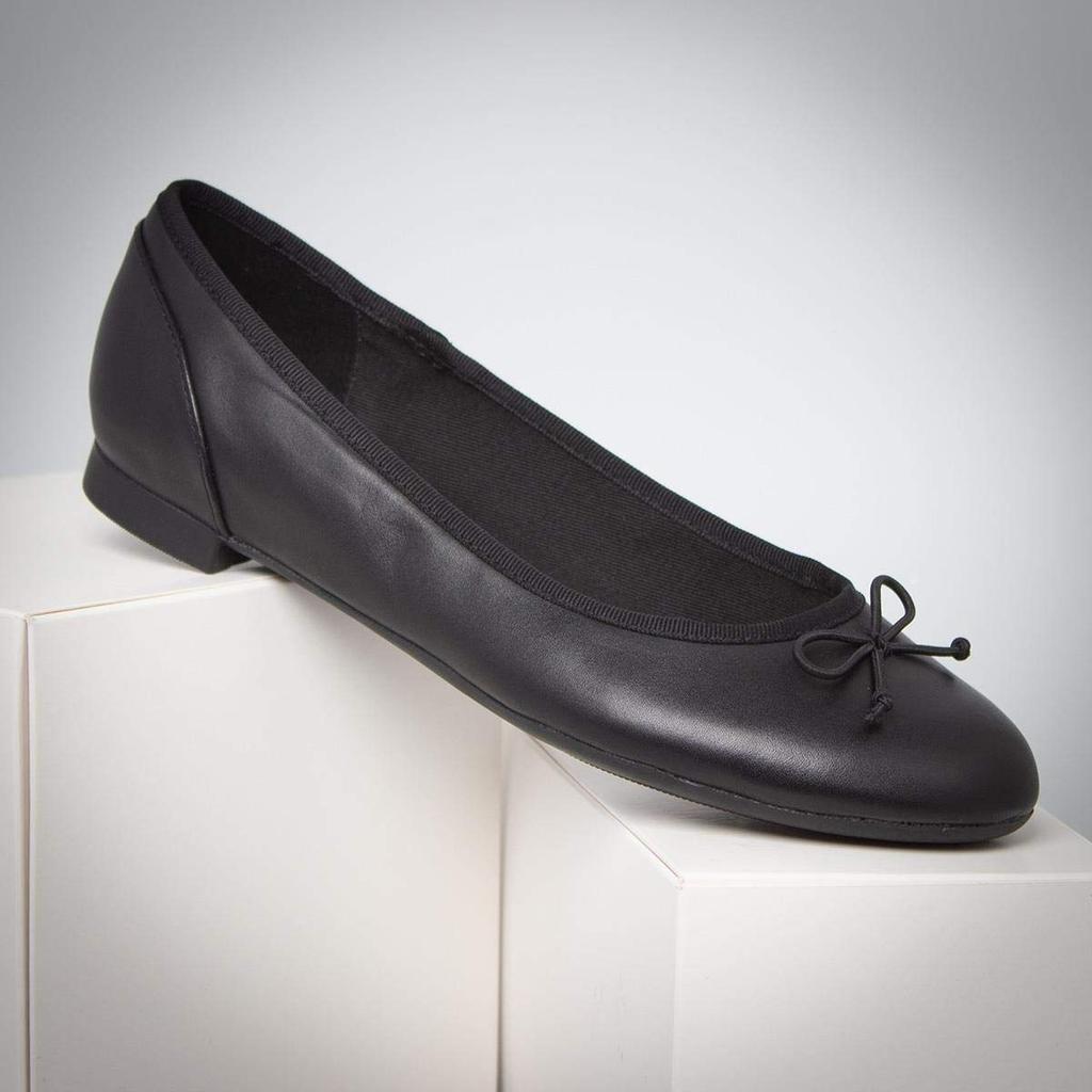 [Clarks] Ballet Flats Couture Bloom Pumps, Flat, Comfortable, Genuine Leather, Black Leather, 24.0 Cm