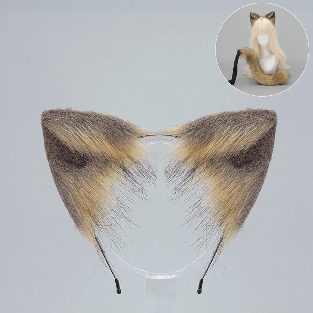 Plüsch-Katzenohren-Haarreif Realistische Tierohren Haarband Neues flauschiges Katzenohren- und Schwanz-Set Haaraccessoires