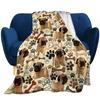 Cute Pug Dog Blanket Animal Bedding Flannel Throw Blanket Soft Cozy Plush Blanket for Couch Bed Sofa Travelling Camping,gifts