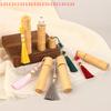 Refillable DIY Perfume Lipgloss Manual Container with Tassel 10ml Bamboo Roll-On Bottle with Steel Roller Ball Empty Tube