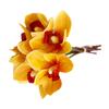 6 Stem Faux Orchid Decor 3D Printed Silk Flowers Iron Wire Stem Orchid Floral Decorations for