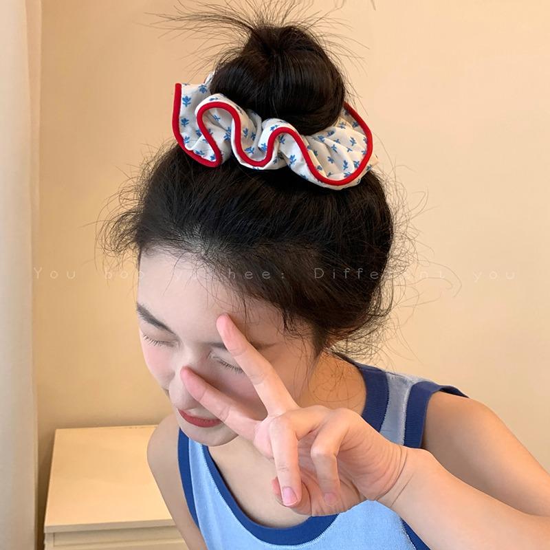 Kawaii Plaid Scrunchies Women Girls Child Cute Elastic Hair Rubber Bands Accessories Tie Hair Ring Rope Headdress Ornament