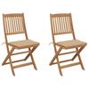 Day and Night - Day and Night Folding Garden Chairs 2 Units and Cushions Solid Acacia Wood