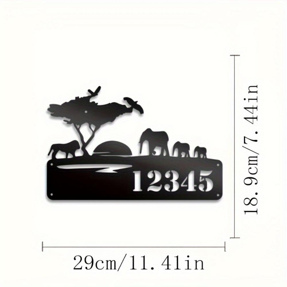 Metal Wall Art Outdoor Garden Decor Personalized Address Sign Housewarming Gift