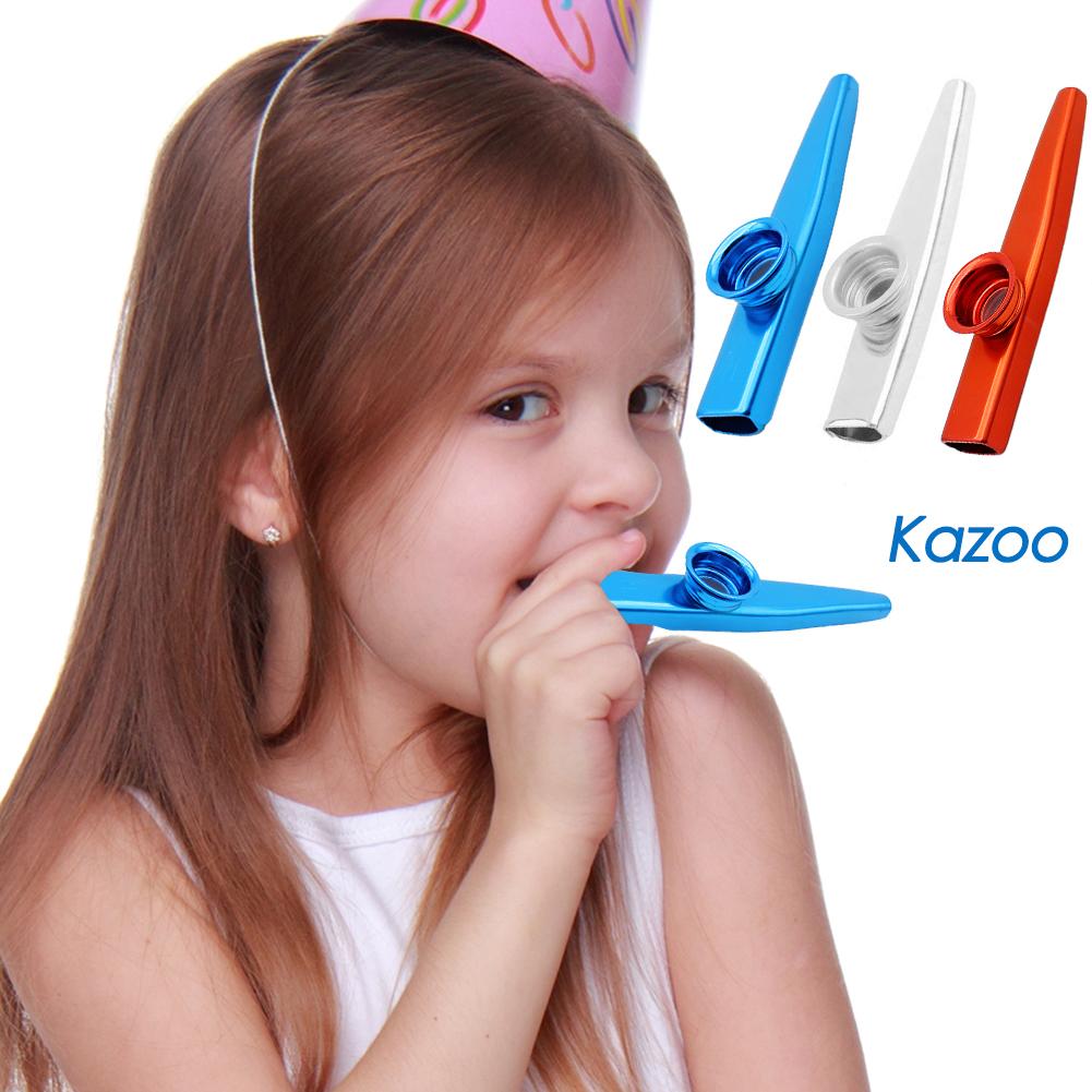 Stylish Metal Kazoos Musical Woodwind Instrument Flutes Mouth Kazoo Musical Instrument for Children Adult Music Lovers