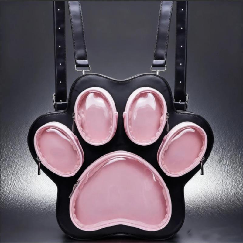Sweet Cute Cat Paw Lolita Bag Ladies Multi Layer Large Capacity Backpack Women Fashion Color Black Shoulder Bags Mochilas Mujer