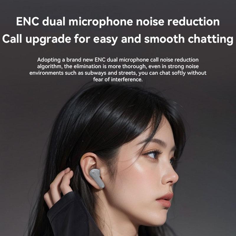 Căști Wireless cu Anulare a Zgomotului ENC, Căști In-Ear, Căști Stereo HiFi pentru Muzică cu Microfon HD, Căști cu Latentă Scăzută, Căști Rezistente la Apă
