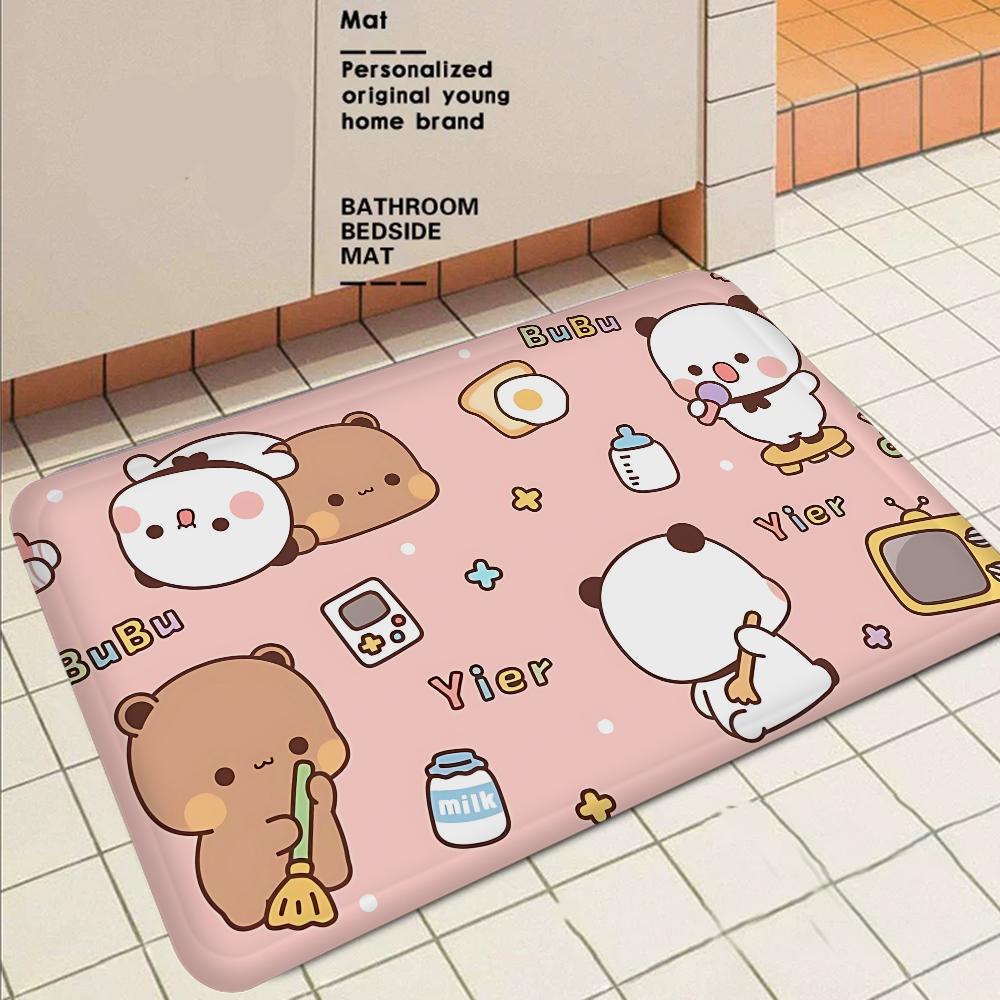 Bubu And Dudu Cute Cartoon Kitchen Mat Washable Non-Slip Living Room Sofa Chairs Area Mat Kitchen Toilet Rug