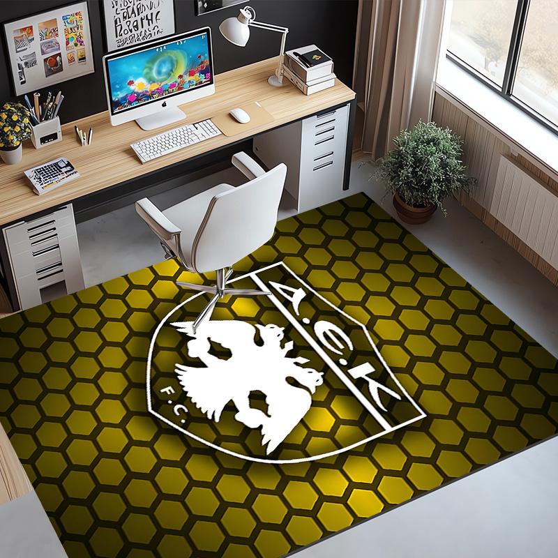 AEK Athens FC Pattern Rug, Indoor/Outdoor Mat, for Picnic, Gameroom, Bedroom, Office, Living Room, Home Decor Carpet, Birthday Gift