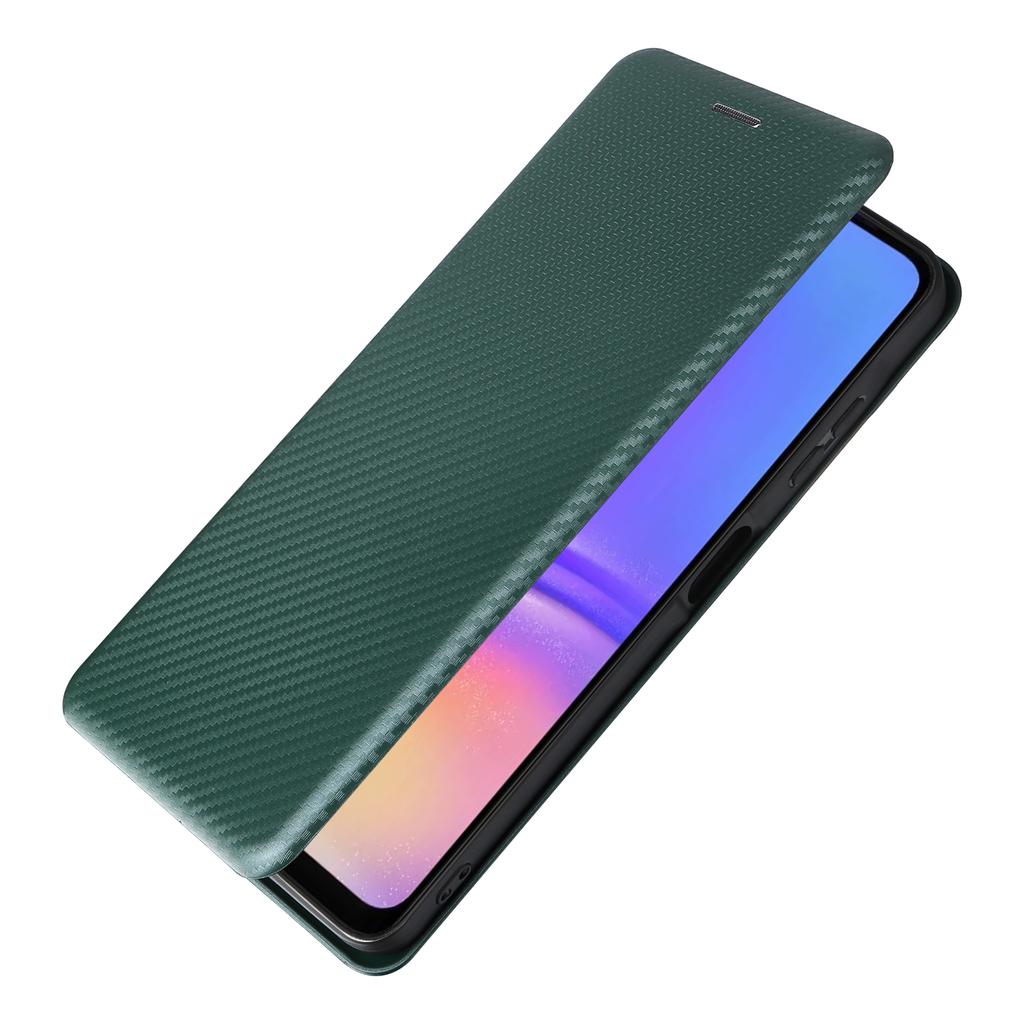 For Samsung Galaxy A06 4G Case Carbon Fiber Texture Drop-Proof PU Leather Phone Cover