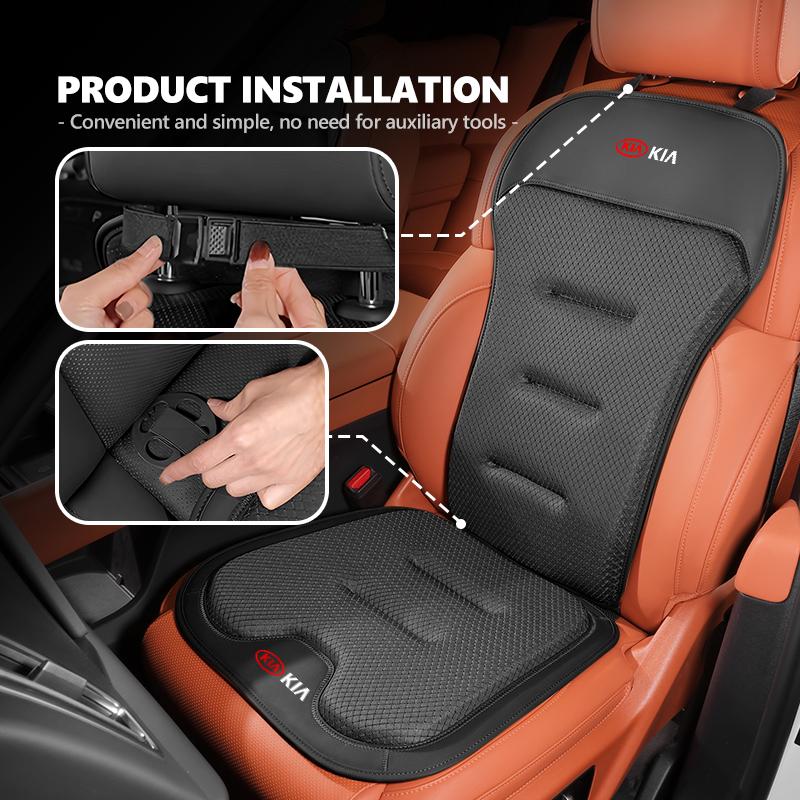 AZKSYT1 Car Seat Cover Ice Silk Seat Waist Cushion Covers Auto Seats Protection Pad For KIA Rio K5 K2 Sportage Ceed Sorento Picanto