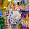 Rhinestone Bling Pocket Mirror Keychain Double-sided Round Folding Makeup Mirror Wristlet Bag Charm for Handbag Purse Travel Accessory