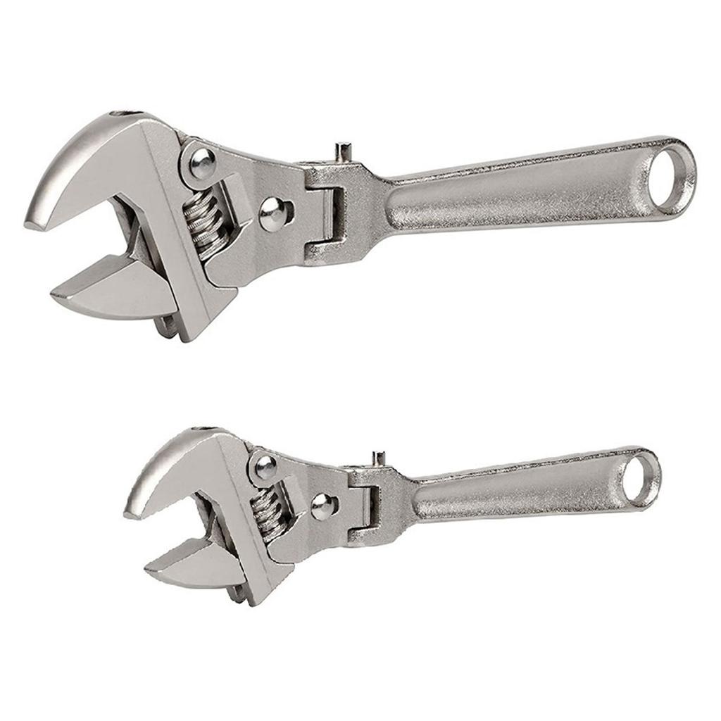 8"/10" Professional Adjustable Ratchet Wrench with 180° Rotating for Head for Repair Hydroelectric Conditioning Installa