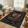 Foxes Moonlit Theme Soft Crystal Velvet Rug Custom Name & Text Print Non Slip Floor Rug for Bedroom Living Room