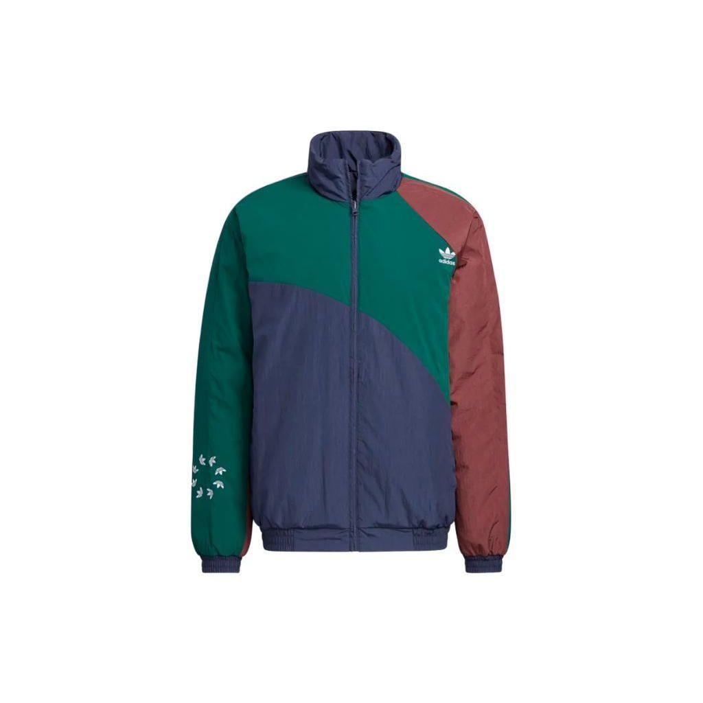 adidas Giacca di Cotone a Maniche Lunghe Reversibile con Zip e Logo Trifoglio Originals Uomo Giacche Verde HE6610