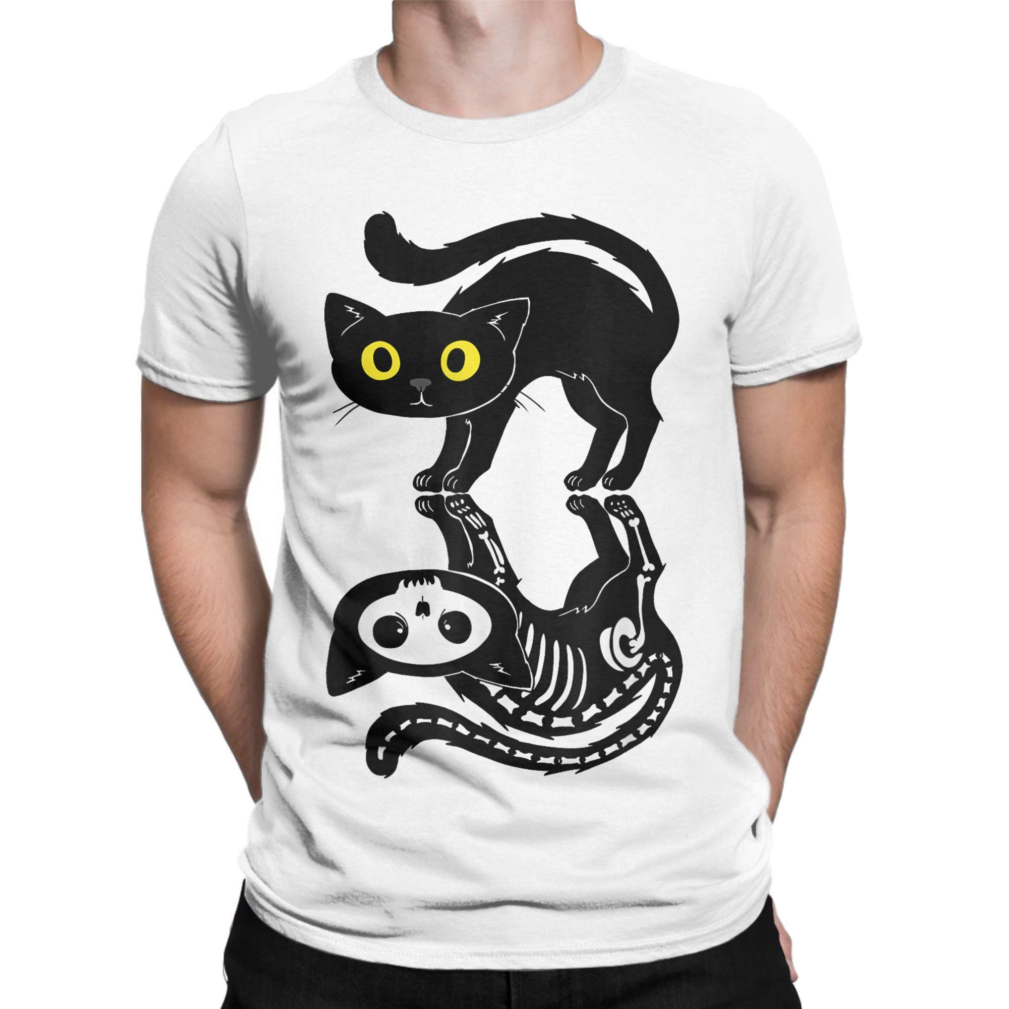 Funny Schrodingers Cat Escape Plan Science Mens T Shirt  Fashion Tees Short Sleeve Crewneck TShirt 100 Cotton Gift Clothes L