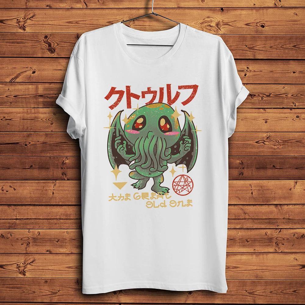 Kawaii Style The Great Old Cthulhu Funny Anime TShirtWhite Casual Short Sleeve TshirtUnisex Unisexga Tee Streetwearbreathable S