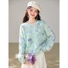 DIMANAF 2026 Autumn Winter New Plus Size Women Sweater Beading Loose Knitting Lady Tops Floral