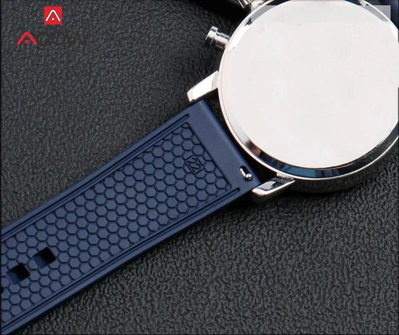 Fluoro Rubber Strap 20mm 22mm Quick Release Soft Sport Waterproof Stainless Steel Butterfly Buckle Men Replacement Watch Band