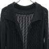 Yohji Yamamoto Cárdigan de punto de manga larga de algodón 2 negro Sin botones Mujer Usado