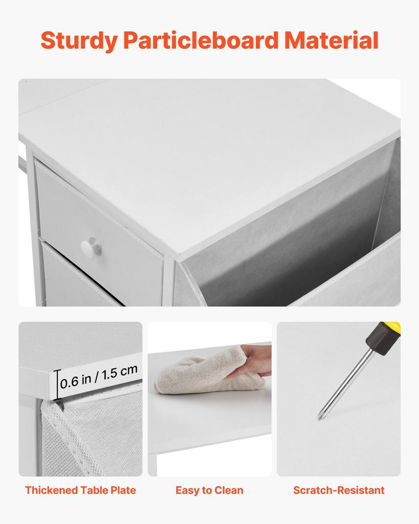 Computer Desk with Fabric Drawers, 120 Cm Reversible Study Work Writing Desk for Modern Home Office Bedroom, Simple Modern Cute PC Table Metal Frame