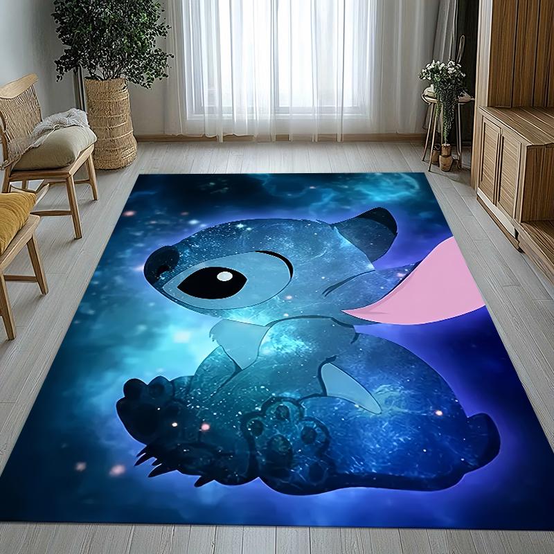 

Cartoon S-Stitch Kawaii Living Room Non-Slip Area Rug Soft Carpet for Bedroom Kids Playroom Sofa,Home Decor Doormat Gift 100x150cm