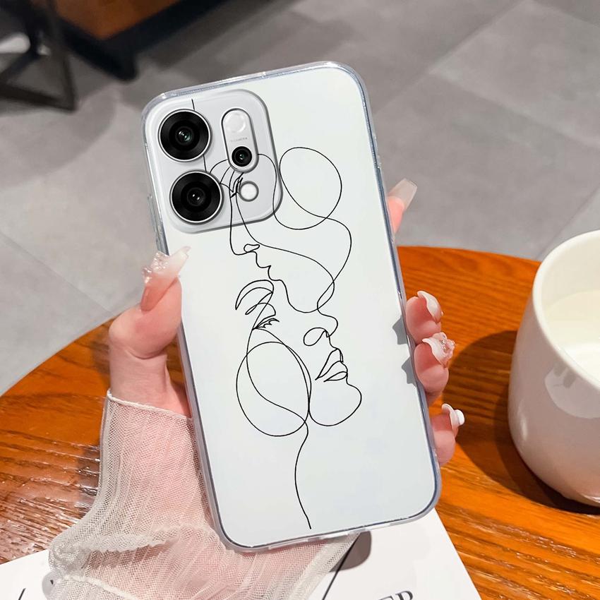 For Oppo Reno14 Pro Realme C71 C75 C75x Ultra Thin Clear Phone Case Cute Panda Pattern Dustproof Protection Soft Transparent Back Cover For Oppo Shell