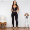 Shascullfites Melody Body Shaper Set Black Cotton Zipper Push Up Top High Waist Butt Lift Leggings Elegant Women's Sets
