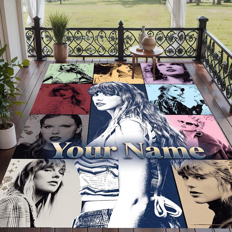 Custom Text Taylor Swift Pattern Floor Rug Soft Indoor Carpet Mat Living Room Bedroom