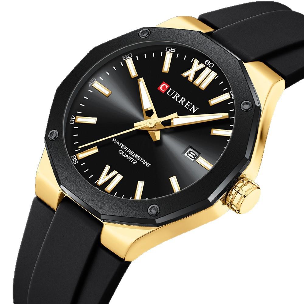 Curren 8465 Men's Casual Rubber Strap Calendar Watch