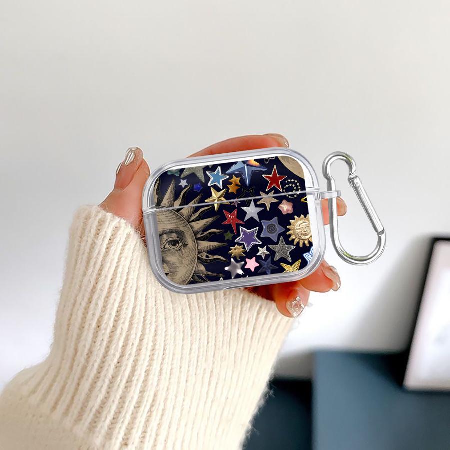 Star Moon Pattern Case For Airpods 2 Pro Pro2 3 Pro3 1 4 Clear Earphone Cases Cover