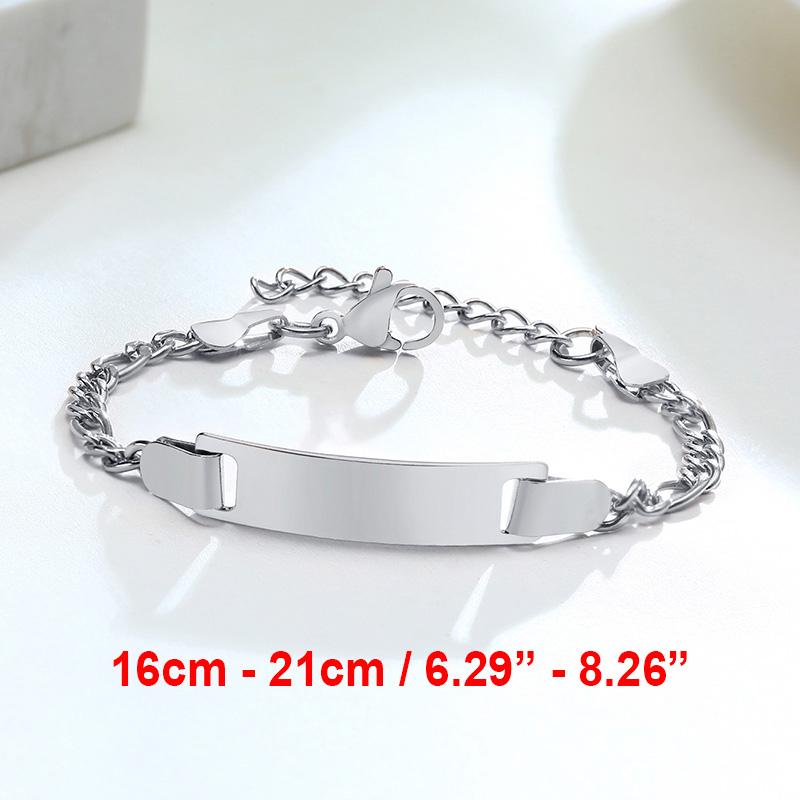 Individuell gravierte Armbänder für kleine Mädchen, personalisierter anti-allergischer Edelstahl-Balken Schmuck für Mädchen und Jungen