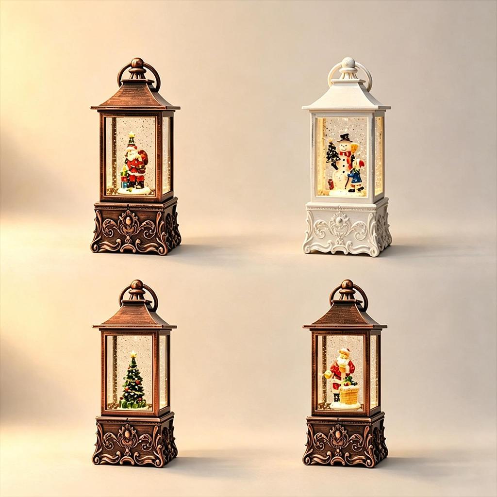 Vintage Musical Snow Globe Santa Night Light - Christmas Gift Ornament