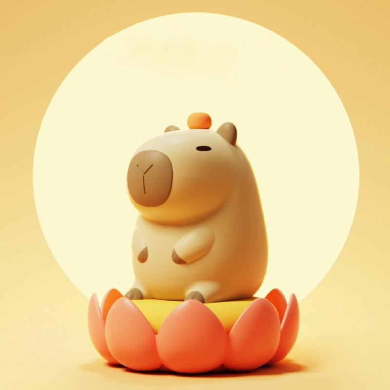 Cute Cartoon Capybara Silicone Night Light Usb Rechargeable Timing Dimming Sleep Night Lamp For Children's Room Gift For Kid
