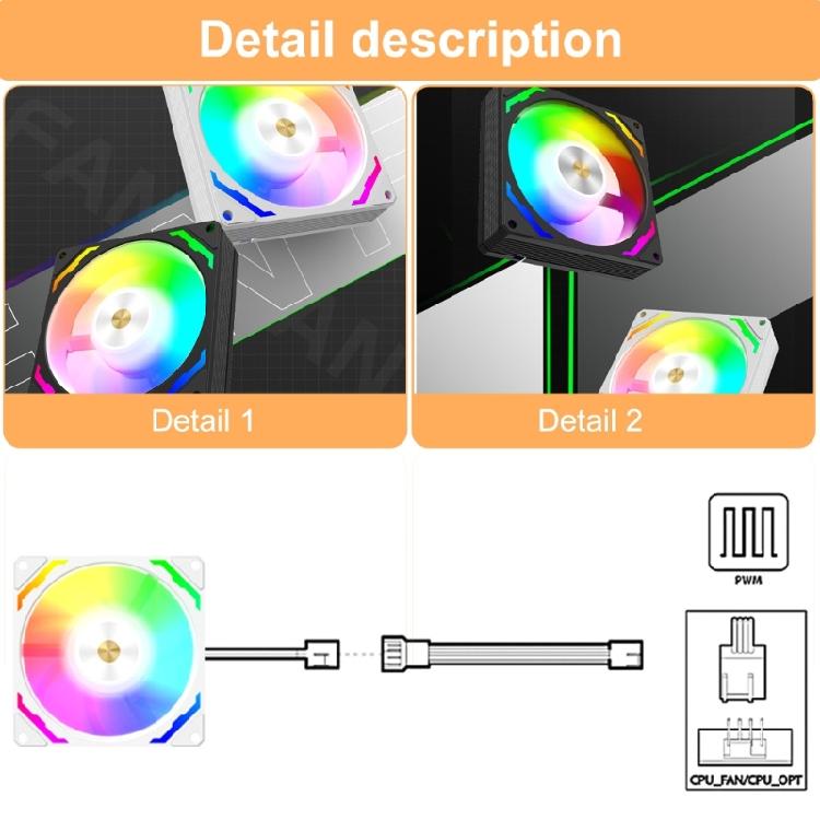 90mm ARGB LED Fan With PWM Control  ARGB LED Lights Optimal Airflows For Home Offices Desktop Case Fan