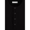 H M Ribbed Sleeveless Henley Top Black