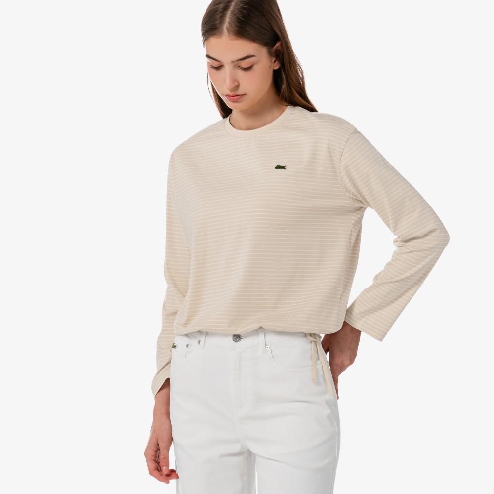 Lacoste Women's Striped Ribbon Long-Sleeve T-shirt TF932E-56GX6F