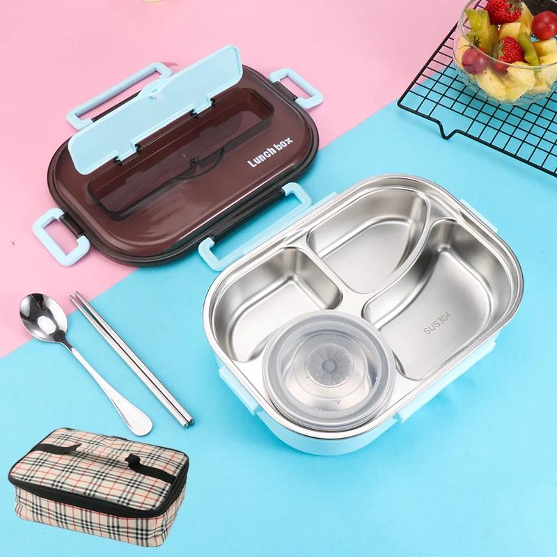 Leak-Proof Bento Box Dinnerware Set, 1300ml Food Container for Adult and Student, Stainless Steel 304, With Soup Bowl