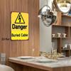 Metal Sign for Wall Decor Buried Cable Art Yellow Iron Printed Home Bar Garage Flat Metal Sign
