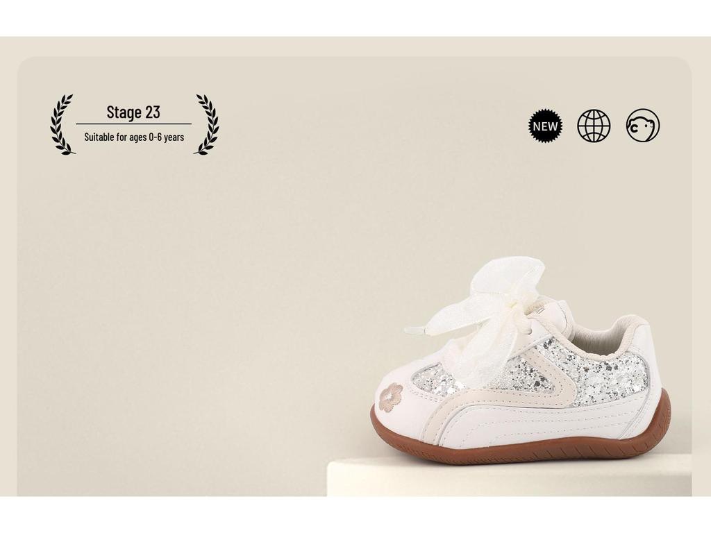 Baby Girl Princess Bow Shoes: Soft Sole Non-Slip Toddler Sneakers for Spring