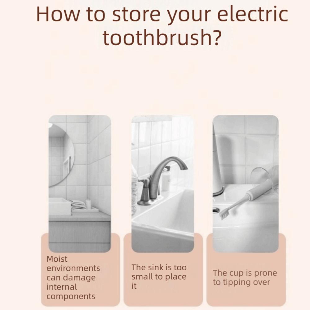 2Pcs Punch-Free Electric Toothbrush Holder Iron Toothbrush Stand Toothbrush Organizer  For Home