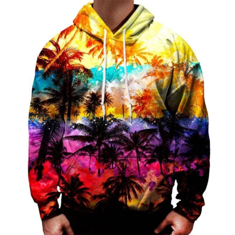 Multi Color Plants Leaf Hoodie Men 3D Printed Flower Sweatshirt Women Long Sleeve Hoodies Tops Casual Street Oversized Pullovers