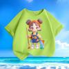 Children's Cartoon Pure Cotton Top, Summer Girls' Casual Loose T-shirt