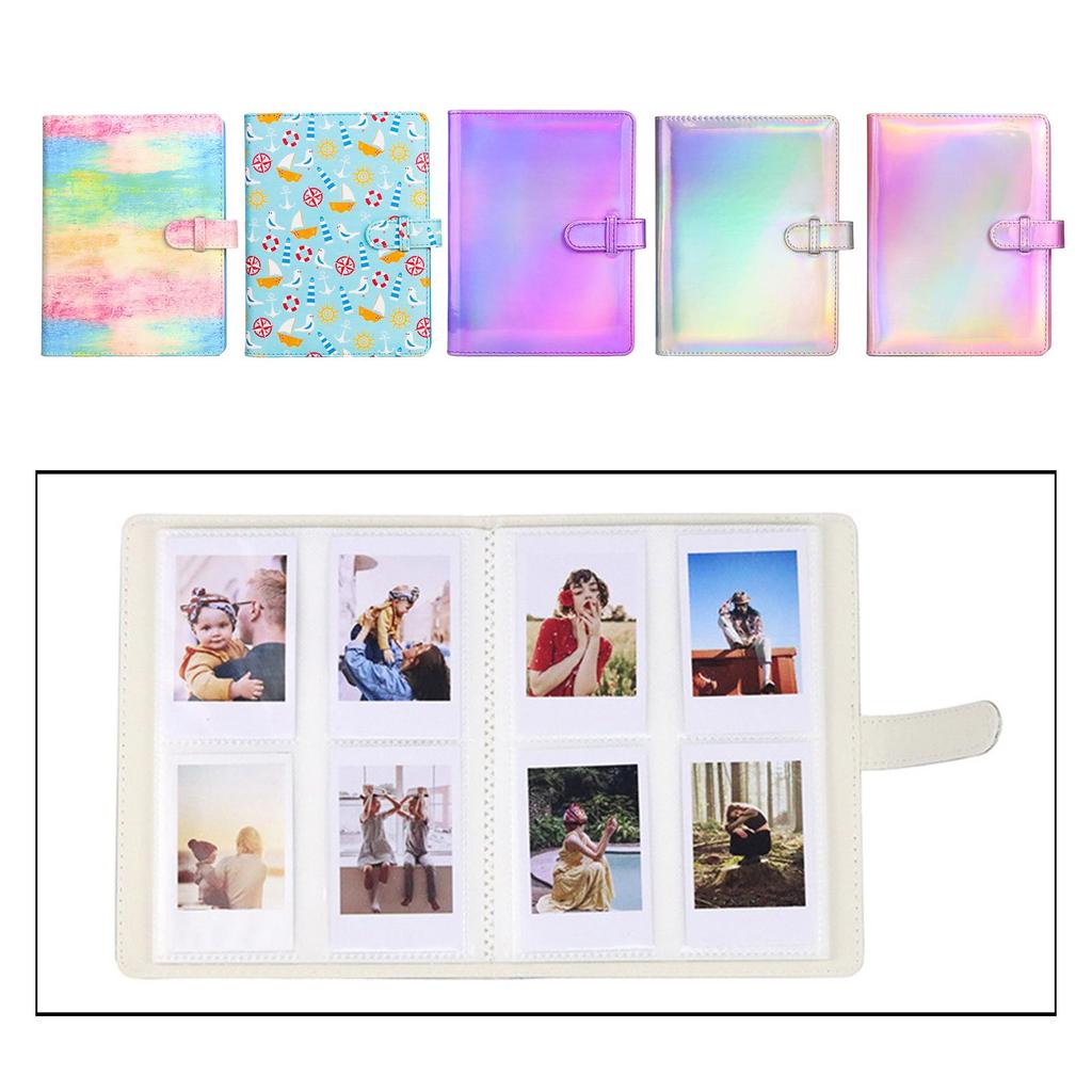Tragbares Mini-Fotoalbum aus PU-Leder mit 128 Fächern für Instax Mini