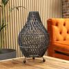 Rattan Table Lamp Black UK Plug