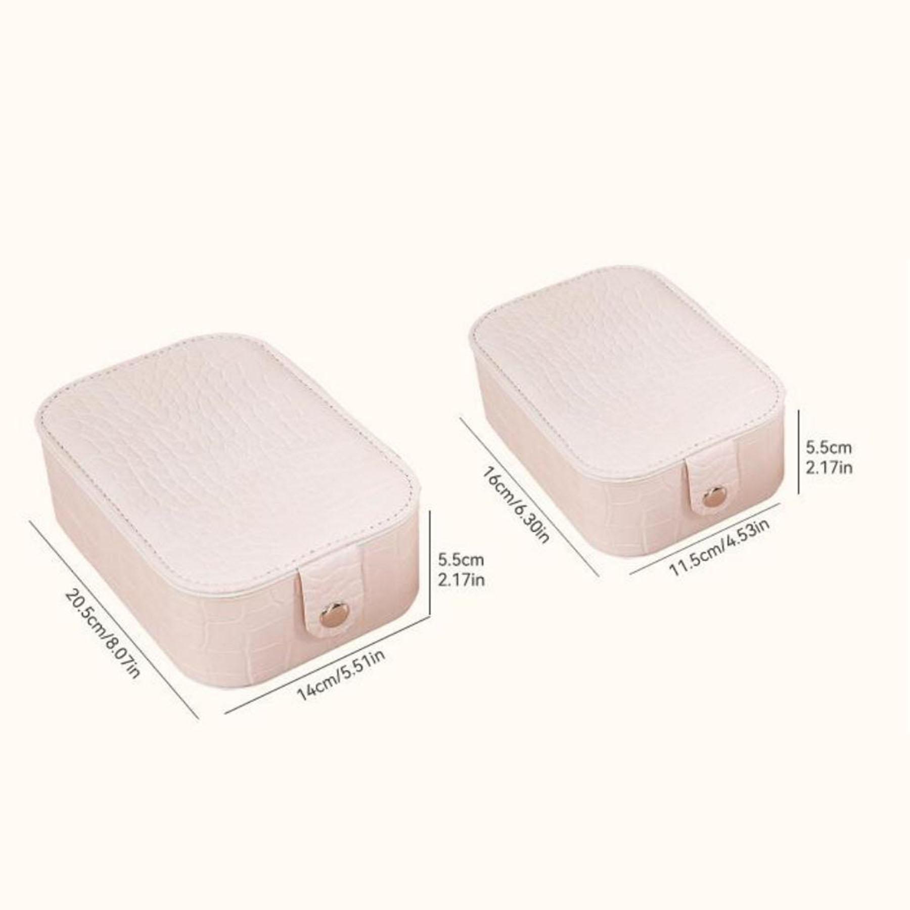 

Jewelry Box,PU Leather Jewelry Box With Mirror,Girls Travel Essential Makeup Storage Box,Ring Necklace Earring Pouch S белый