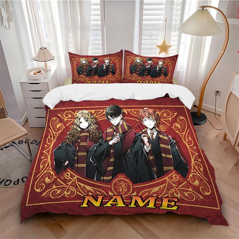Custom Textile Magic World Bedding 3 Piece Set HD Print Duvet Cover Pillowcases for Teens Adult Bedroom Decoration