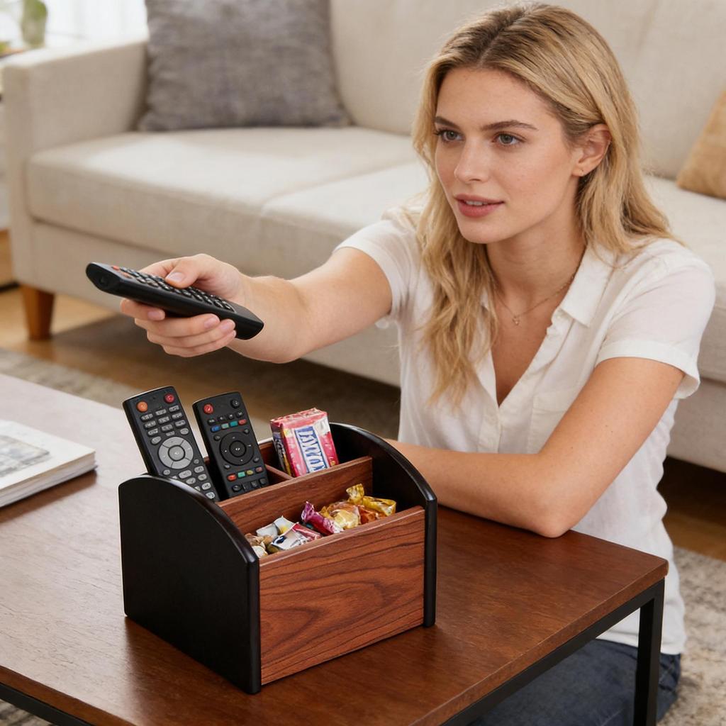 Wooden Desktop Storage Box With Drawers Multi-Compartment Storage Pen Holder Desktop Tray Pencil Holder Office Organization