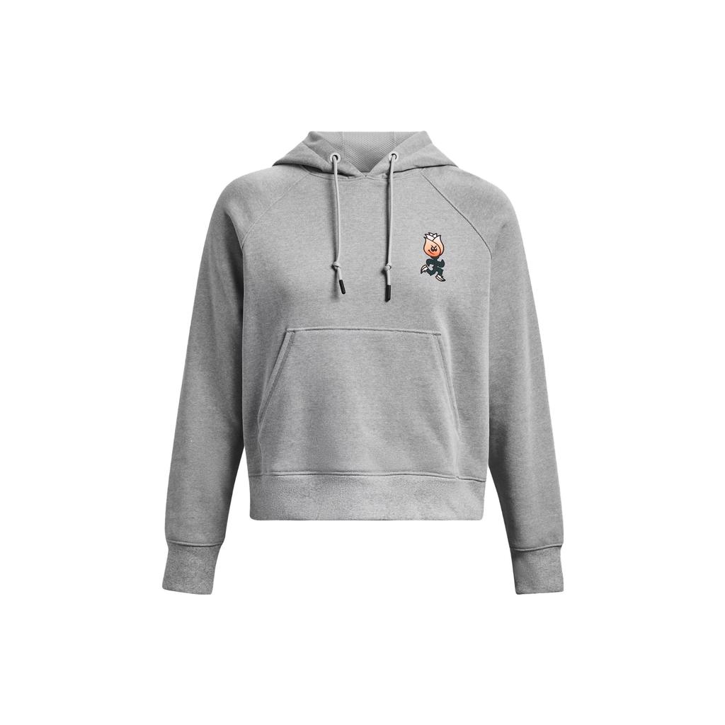 Under Armour Heavyweight Terry Cartoon Letter Logo Print Hoodie Women Hoodie Gray 1379834-011