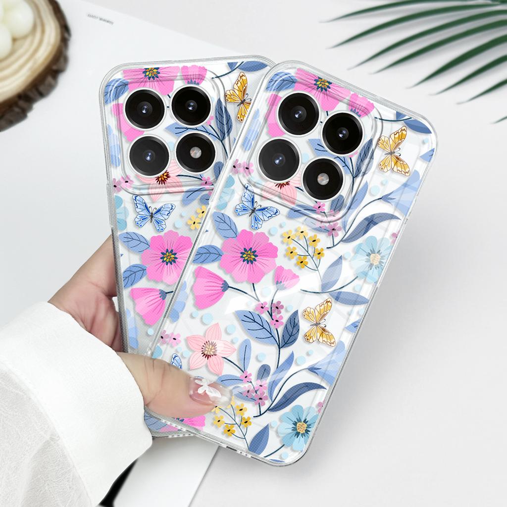 Vitality Flower Transparent Phone Case For Xiaomi 15 15T 14 14T POCO M7 X7 F7 M6 X6 Pro Ultra 4G 5G Soft TPU Cover